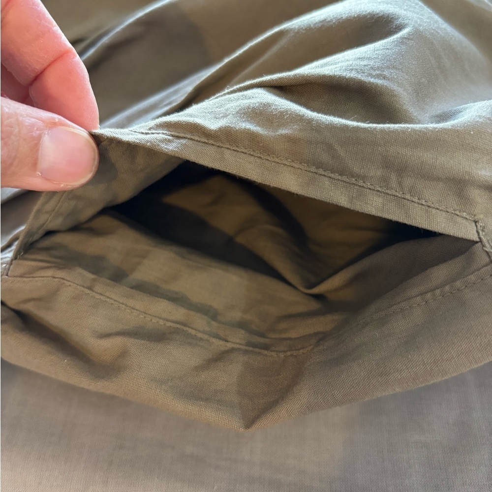 Vintage Kenya Collection Olive Green Button-Front Pintuck Midi Skirt Size 14 - Picture 5 of 9